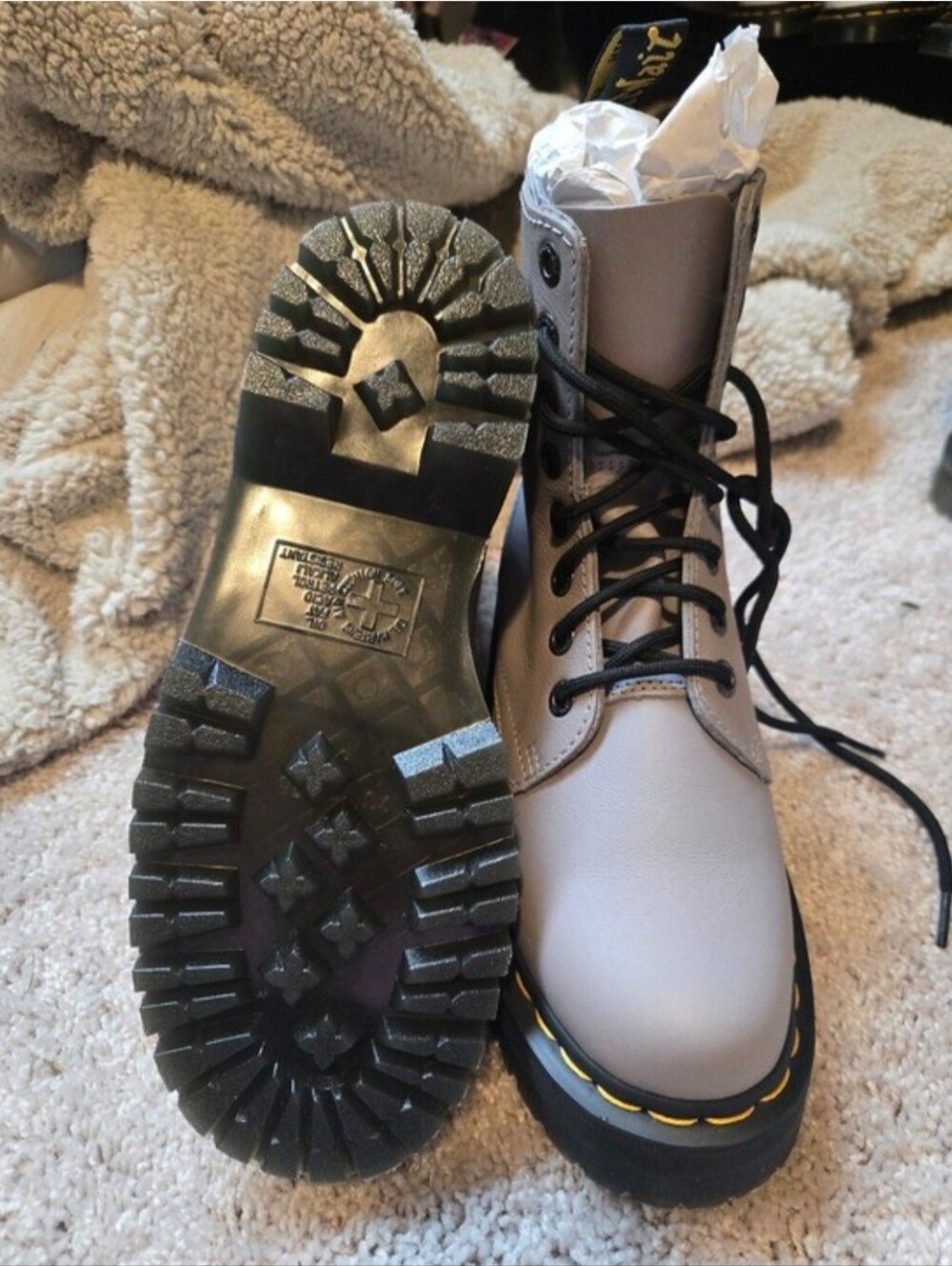 NWOB! Dr Martens Gray Jadon III Platform Boots. Size 8. MAKE OFFER!! - Picture 7 of 7